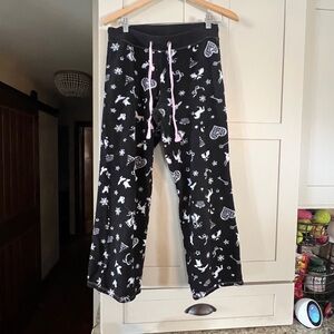 Jenni black thick fuzzy pajama pant, drawstring waist, size S
